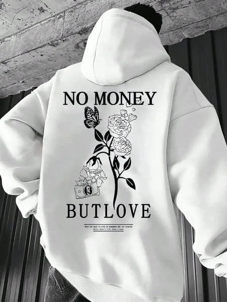 loose mens floral letter print adult hooded fleece sweatshirt autumn and winter comfortable all-match sweater pullover 260521
