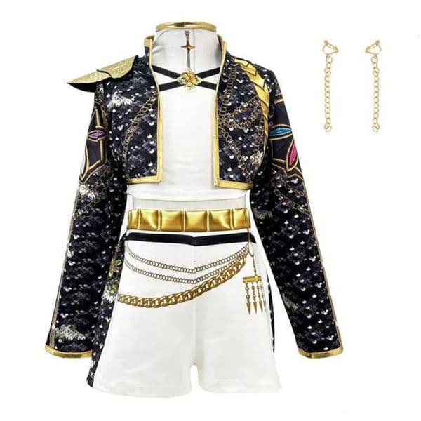 Designer Kpop Demon Baby Hunter Rumi Cosplay baby Baby Hot Show Costume Black Shiny Set Halloween Girls Anime Clothing Free Shipping Free Shippin