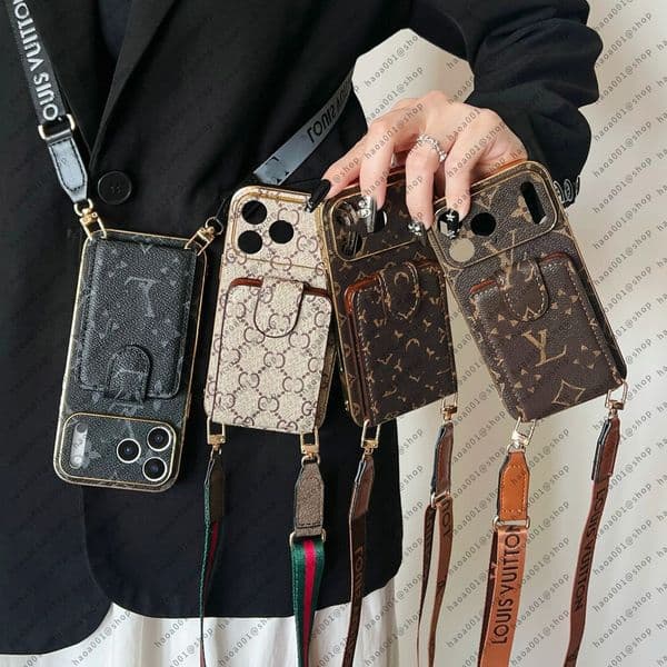 Women Crossbody Bag Designer Phone Case For IPhone 17 pro max 16 pro max 11 12 13 14 plus 15 Promax Xr 13mini Wallet Card holder Cases Repo Leather Phone Cover