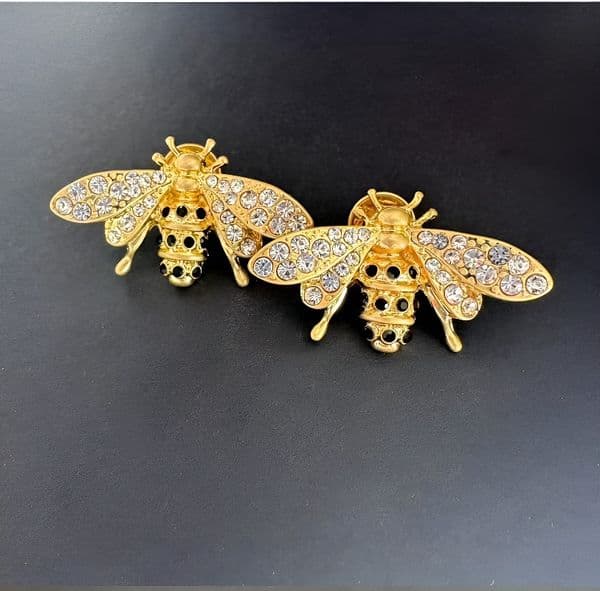 Oscar de la Renta necklace Full Diamond Insect Micro Inlays Diamonds Bee Shaped Earnail Earclip brass golded Hoops Women Designer Jewelry