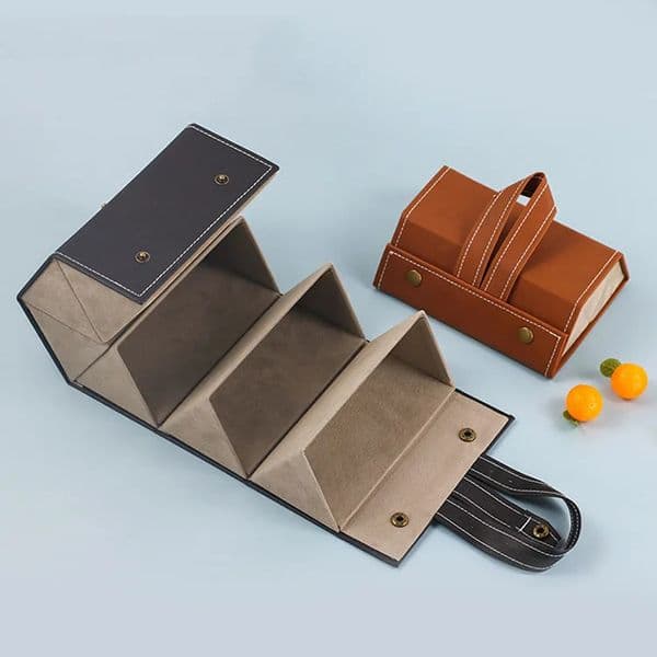 Portable Glasses Case Cover PU Leather 5 Pairs of Sunglasses Holder Box Eyeglasses Storage Box Magnet Switch PU Bag 260522
