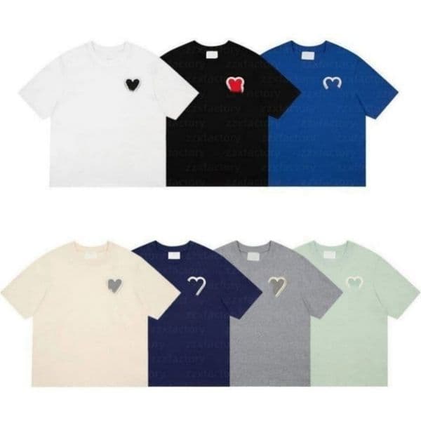 Mens Shirts Designer T-shirt Business Sports T Shirt Paris Fashion Streetwear Luxury Small Heart Clothes France High Street Casual Pure Cotton Tees for Men and Women