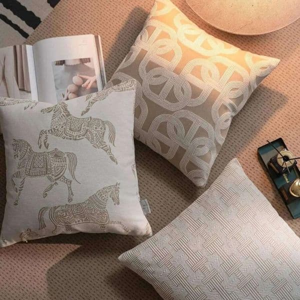 2026 Luxury Geometric Jacquard Cushion Covers Premium Oatmeal Grey Modern Minimalist cologne Home Decor High perfume End Designer Throw Cases Pillow Case Free S 6 18