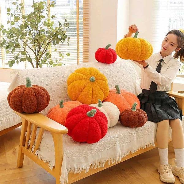 3D Pumpkin Throw Pillows Thanksgiving Pumpkin Throw Pillow Cushion Pumpkin Sofa Throw Pillow Cushion Home Decoration Kid Cushion H260525