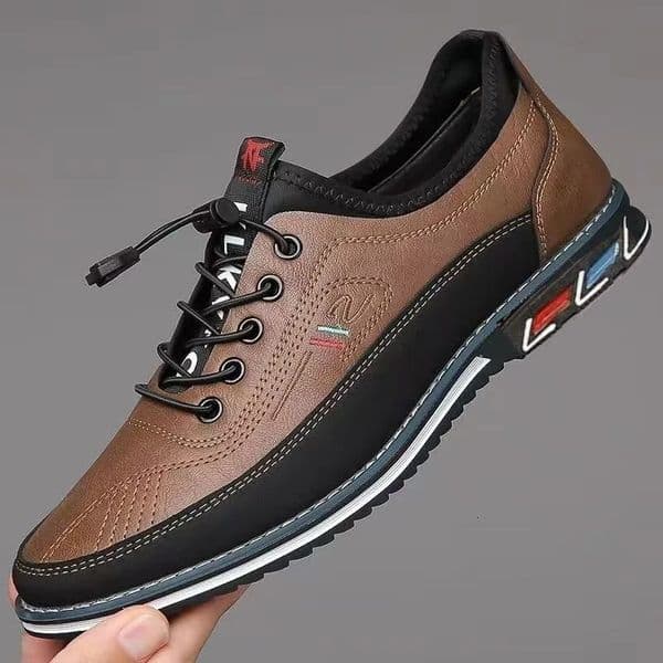 Spring y Mens Casual Leather Shoes Elastic Band Business Flats Loafers for Men Soft Sole Peas Sneakers 260525