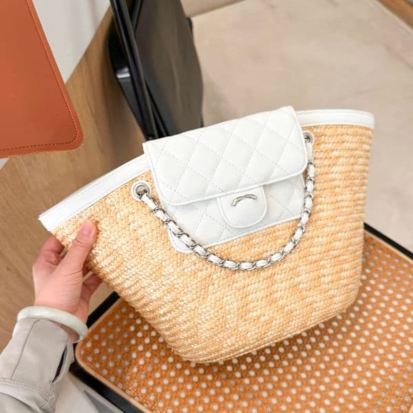 CC 26c Summer beach Raffia Designer shop bag Womens mens quilted Leather Clutch Bags Luxurys handbag Crossbody Tote Straw chain travel weekend Basket Shoulder Bag
