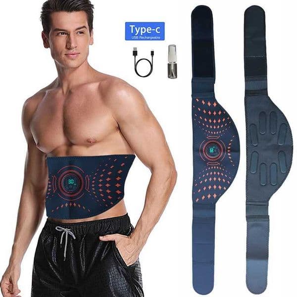 EMS Muscle Stimulator Abs Trainer Abdominal Muscle Toner Electronic Toning Belts Home Gym Fitness Workout Device USB Recharge L260525