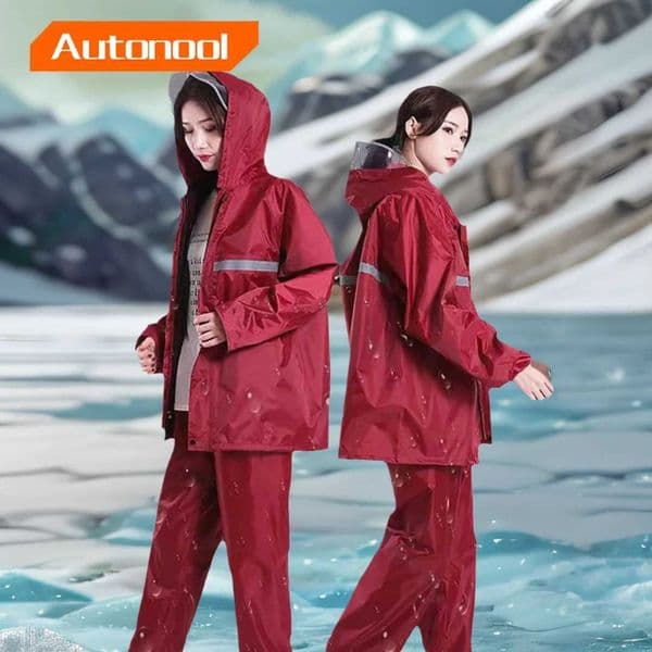Adult Thick Waterproof RainCoat Rain Coat Motorcycle Rainsuit Motorcycle Rainwear Suit Reflective Riding Raincoat C260525