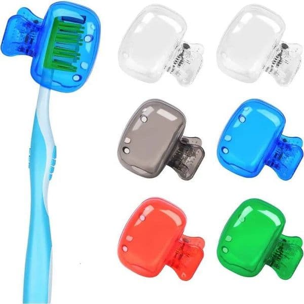 1/4 PCS Toothbrush Head Covers - Travel Protector Cap Case, Color Combo Clip for Household & Camping, Durable Plastic Portable ddmythur
