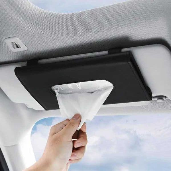 Car Sun Visor Tissue Box Holder Premium Leather Paper Towel Container Auto Interior Decoration for Family Cars R260525