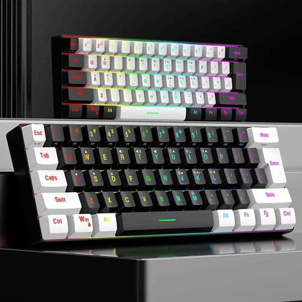 Rgb Keyboard Compact 61-key Wired Mechanical Gaming Keyboard with Rgb Light Design for Lightweight Computer Use Z260525