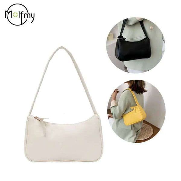 Fashion Handbag And Purses Simple Women Shoulder Underarm Casual Ladies Pure Color Small Handbags Elegant PU Leather Bags