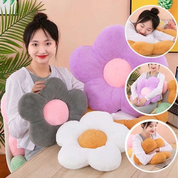 30cm Stuffed Five Petal Flower Cushion Girly Room Decor Sunflower Pillow Bay Window Pink Flower Sit Bedroom Seat Pillow H260525