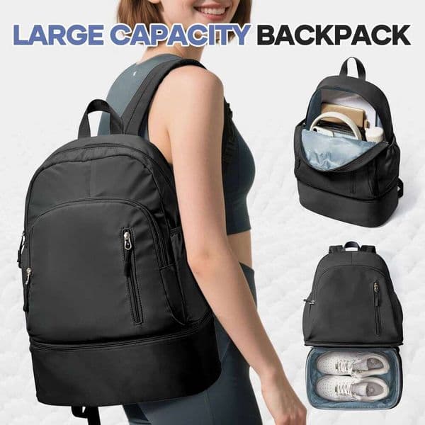 Men's Women's Backpack, Bag, Waterproof Backpack with Shoe Compartment, Sports Gym Backpacks for Swimming and Climbing