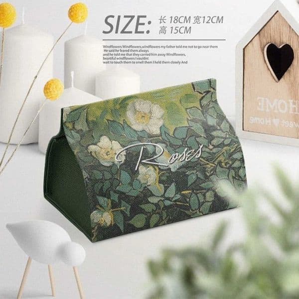 Leather Tissue Holder Oil Painting Tissue Box Bedroom Kitchen Storage Box Napkin Holder For Home Office Desk DecorationJ260525