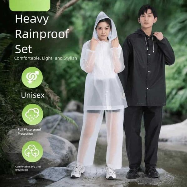 Lightweight Eva Raincoat Set Windproof Strengthen buttons Split Raincoat Adjustable Full Coverage Rain Cover Cycling C260525