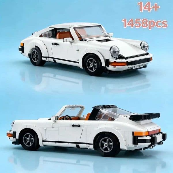 New 1458-piece and 911-piece retro car building block model sets two-in-one racing classic convertible birthday gift L260525