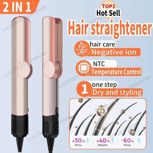 Professional 2 IN 1 Hair Straightener Hair Dryer Heat-Up Hair Flat Iron Negative Ion Iron Blow Dryer Hair-care Styling Tools L260525