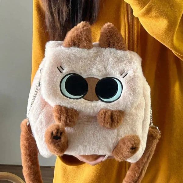 2026 New Cute Cartoon cologne Cat Plush Large Capacity Student Backpack perfume Shoulder Bag 250828 003 Designer