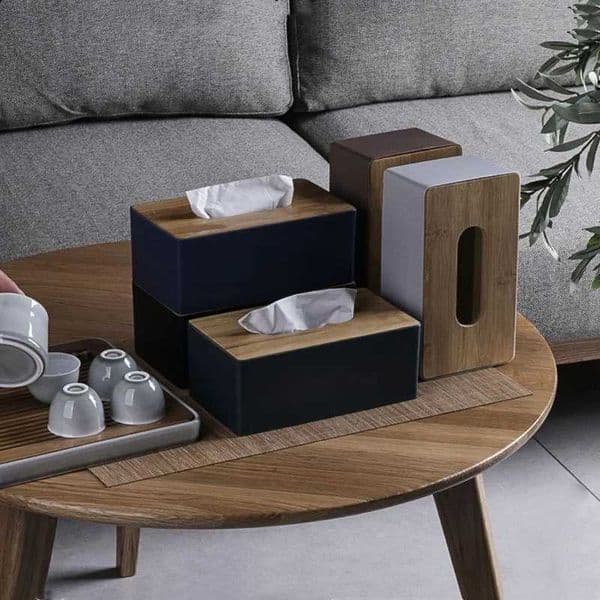 Tissue Box Napkin Holder Case Paper Box Container Bamboo Cover Solid Wood Hotel Storage Box Home Table DecorationJ260525