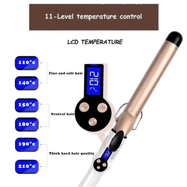 Electric Professional Ceramic Hair Curler LED Curling Iron Roller Curls Wand Waver Hair straightener Styling Tool 9mm-38mm L260525IREA