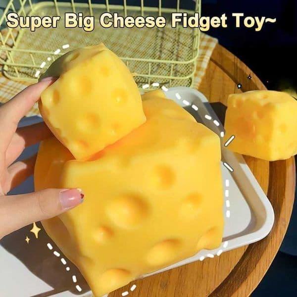 Squishy Cheese Cube Stress Relieving Ball Anti-stress Squeeze Ball Sensory Fidget Toys Cheese Squishy Gifts Relaxing Favor Gift Z260530