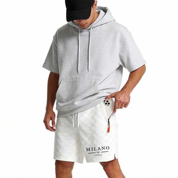 New Summer Men Zipper pocket Sweatpants Casual Shorts Mens Beach Basketball Short Trousers Print Label Sportswear Q26052