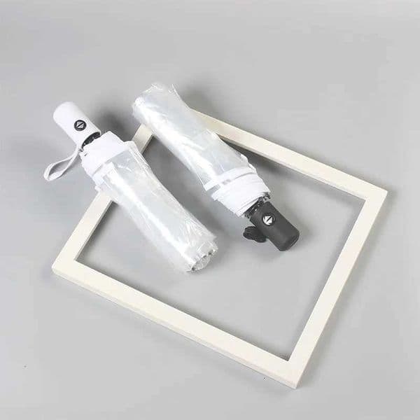 Transparent Automatic Folding Umbrella Thickened Clear Design Compact 3-Fold for Students Couples Trendy Style L260522