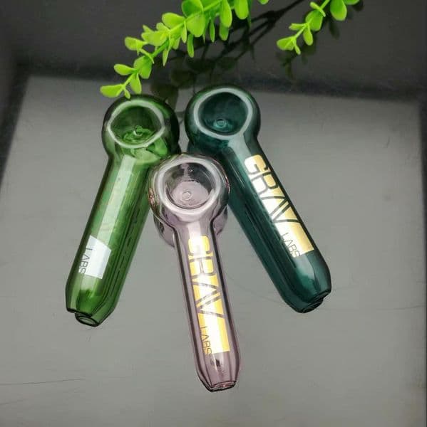 Glass Pipes Smoking Manufacture Hand-blown hookah Colored short band labeled pipe