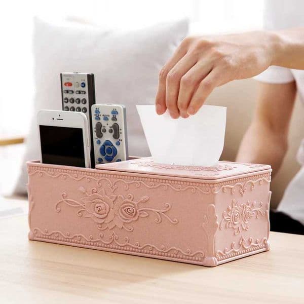 MeyJig Tissue Box Cover Home Car Desk Organizer Remote Control Holder Makeup Cosmetic Storage Box Napkin Paper ContainerJ260525