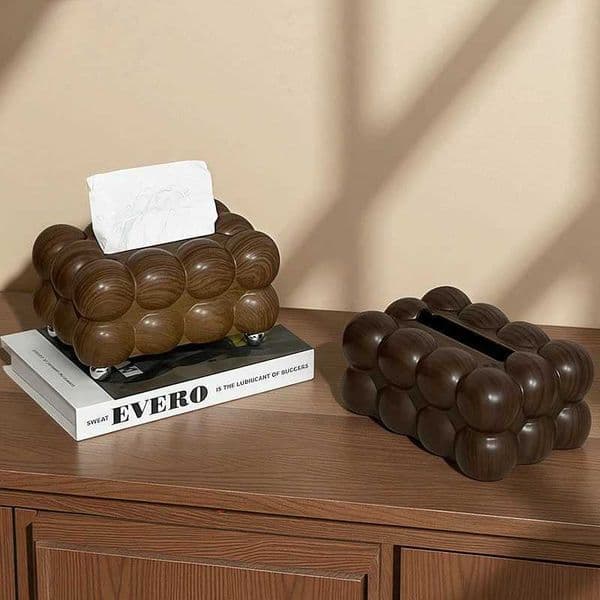 Nordic New Wood Grain Tissue Box Plastic Material Living Room Paper Box Tea Table Creative Decoration Desktop Napkin DrawerJ260525