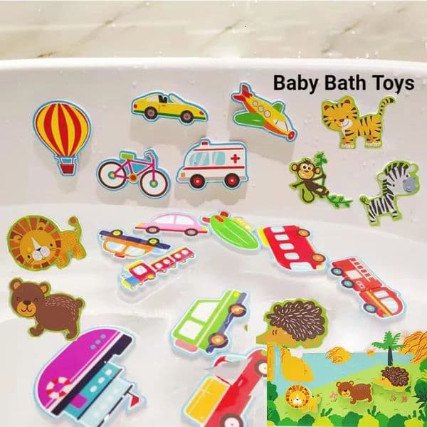 Baby Bath Toys Foam Animal Cognitive Floating Toy Educational Toy EVA Paste Puzzle Toy Bathtub Traffic Kids Bath Bathroom Toys260514