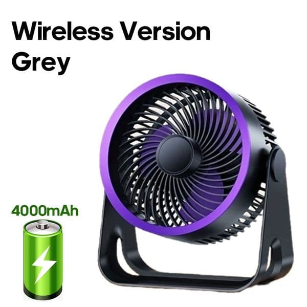 Rechargeable Desktop Electric Fan Table Circulator Wireless Portable Air Circulator Fans Home Quiet Ventilator Wall Ceiling Office Bedroom USB Fans Air Cooler