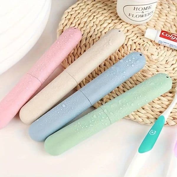1PC Wheat Straw Travel Portable Toothbrush Cover Storage Box ddmythur