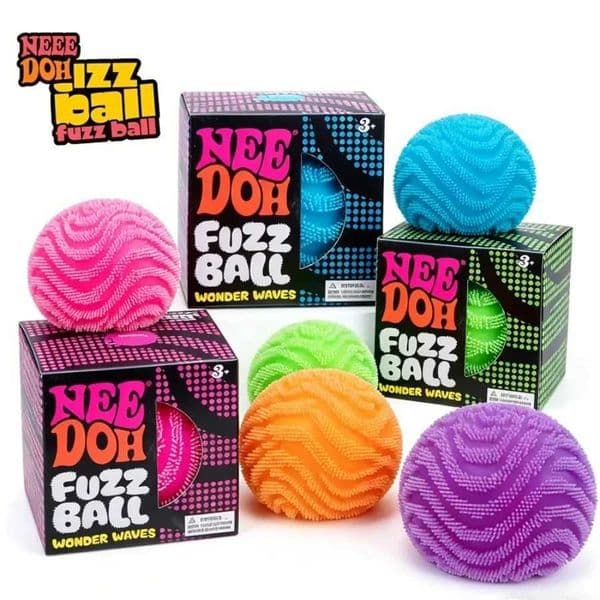 NeeDoh Fuzz Ball Wonder Waves Sensory Squeeze Toy Textured Stress Relief Fidget Ball for Adults Kids Z260525
