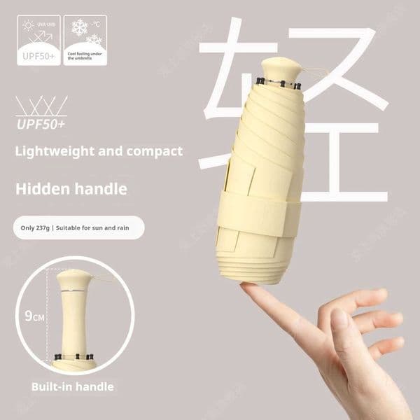 Six fold UV resistant umbrella portable womens dual-purpose umbrella for both rain and light capsule mini sunshade umbrella L260522