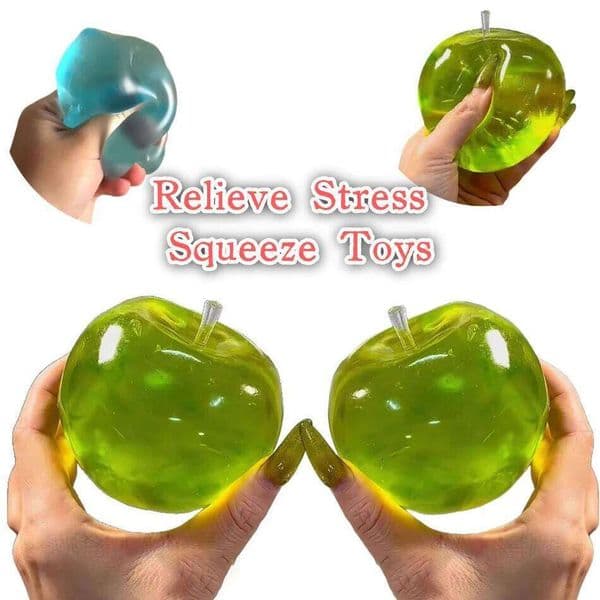 Squishy Green Apple Stress Ball Soft Fidget Sensory ADHD Autism Slow Rebound Squeeze Toy for Adults Kids Christmas Gift J260525