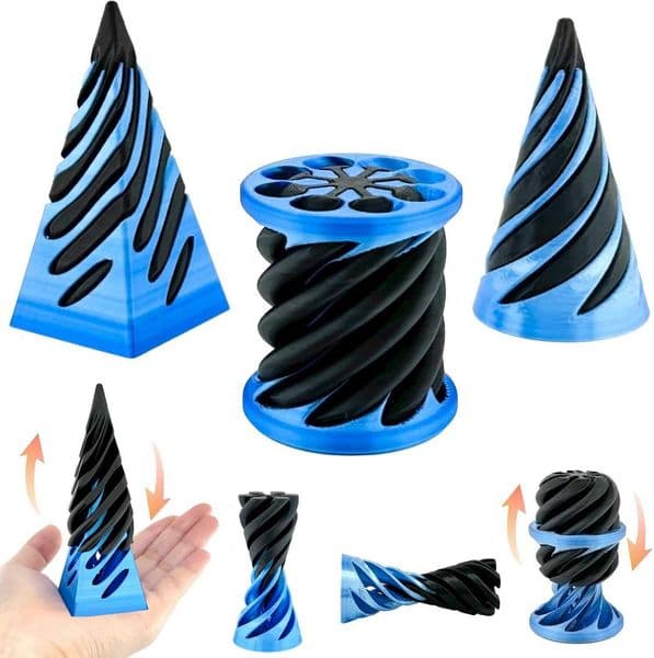 3 Packs ConeSpiral Toy Impossible Pyramid Passthrough Toy3D Printed Spiral Cone Fidget ToyMini Vortex Thread Illusion Desktop Deco Souveni X260525