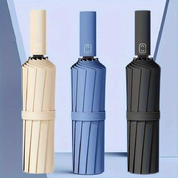 A 12 bone double bone folding automatic umbrella enlarged umbrella face thickened umbrella frame fiberglass 24 bone wind L260522
