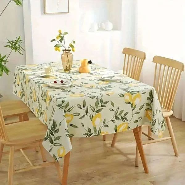 2026 Leaves Printed Rectangle Tablecloth cologne For Holiday Party perfume Decor Washable Summer Lemon Waterproof Table Cloths Home Decorations Free Shipping 6
