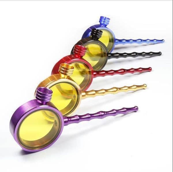 Hot Metal Pipe Smoking Cigarette Holder Magnifier Personality Bamboo Color