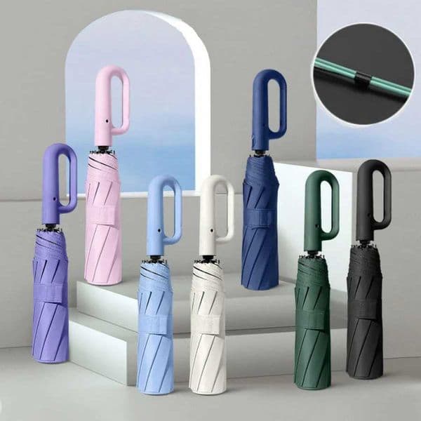 Double Keel Ring Buckle Fully Automatic Folding Umbrella Sunny Rainy Dual-use Wind and Uv Protection Sunshade Travel Casual1PC L260522