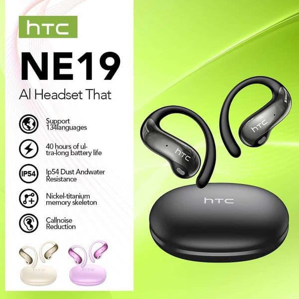 HTC Wireless Earbuds 150 Multilingual Smart Translation 34H Extended Playtime Crystal-Clear Headset Sound Effective Compact T260525