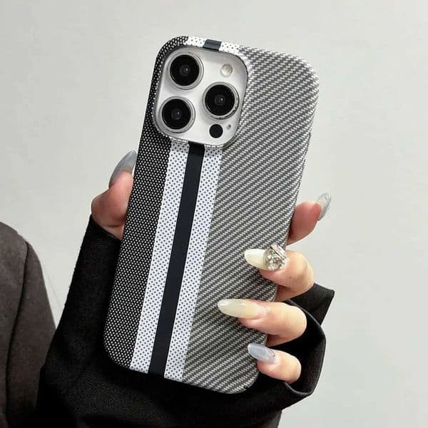 Carbon Fiber Texture Plastic Matte Bumper Case For 17 Air 16 15 14 13 12 Plus Pro Max Slim Shockproof Hard Back Cover L260524