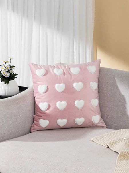 A white love hot selling modern minimalist and sweet style embroidery splicing technology pillowcase for living room sofa bed H260525