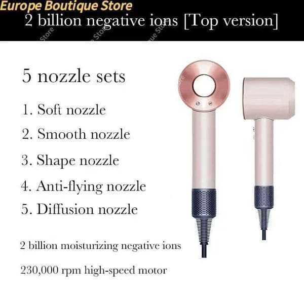New Super Hair Dryer 220V Leafless Hair Dryer Personal Hair Care Styling Negative Ion Tool Schedule Negative Ion Electric Dryer L260525FIVS