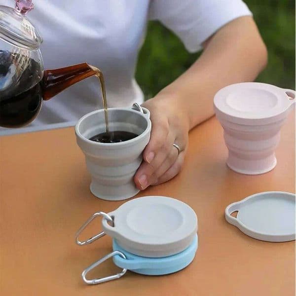 Outdoors Folding with Hanging Hole Creative Water Portable Washing Fashion Travel Silicone Cup S260523 9d8