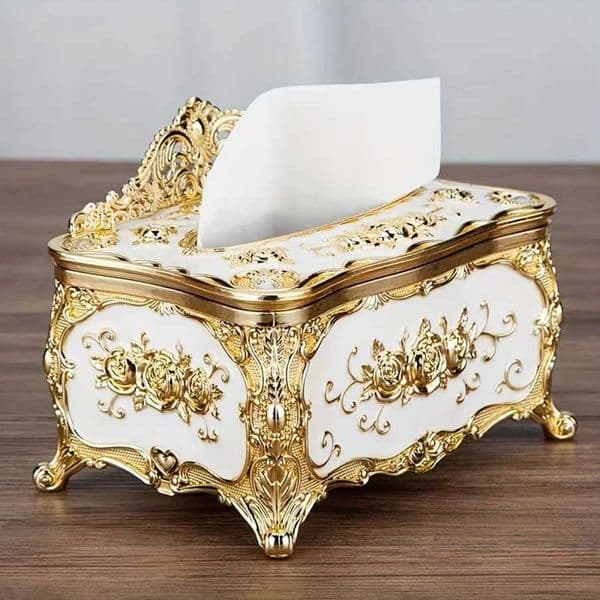 European Style Tissue Box High-end Hotel Restaurant Napkin Extraction Box Living Room Desktop Paper Extraction Storage Box R260525