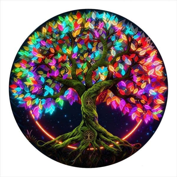 Hartmaze Wooden Puzzles - Tree of Life 178 Odd Pieces 112x112 Inches 285x286cm M Size Jigsaw Puzzle for Adults and Kids 10 Years and Up - Unique Shape X260525