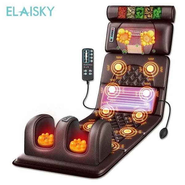 Electric Massage Mattress 110V-220V Vibrating Heating Infrared Massager Cushion For Neck Back Foot Full Body Pain Stress Relief L260525
